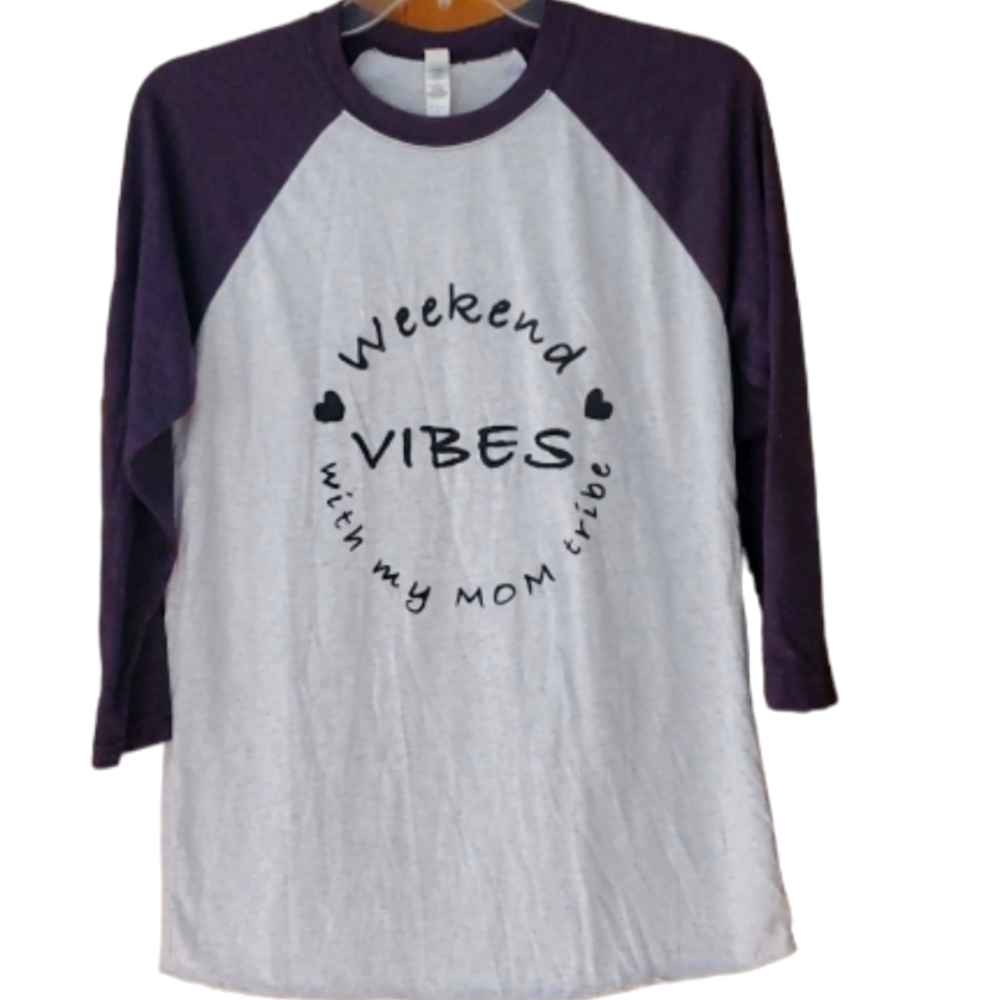 Next Level Apparel Womans Raglan Tribe Weekend Vibes Shirt‎ Size Small